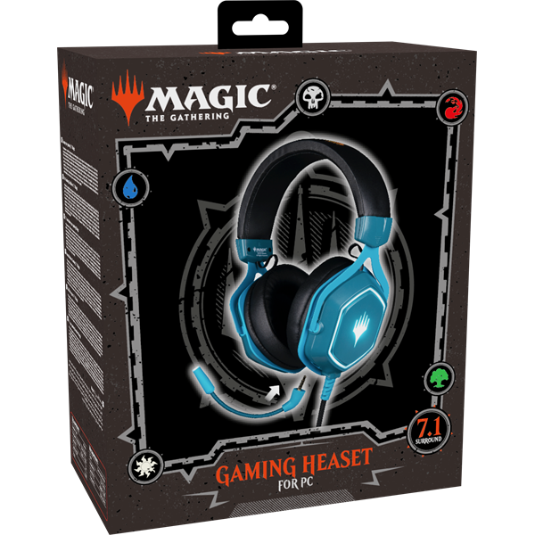 KONIX - MAGIC THE GATHERING 7.1 Fejhallgató Vezetékes Gaming Stereo Mikrofon, Kék-Fekete
