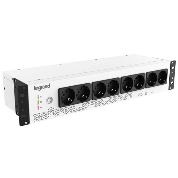 LEGRAND 19" szünetmentes elosztósor KEOR PDU 800 VA 480 W BEM: C14 aljzat + C13-SCH kábel KIM: 8xSchuko USB-B kommunikác