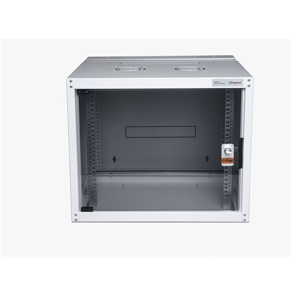 LEGRAND hálózati rack szekrény, 19`  7U SZÉL: 600 MÉLY: 600 MAG: 405 szürke egyrészes, üvegajtós készre szerelt MAX: 65