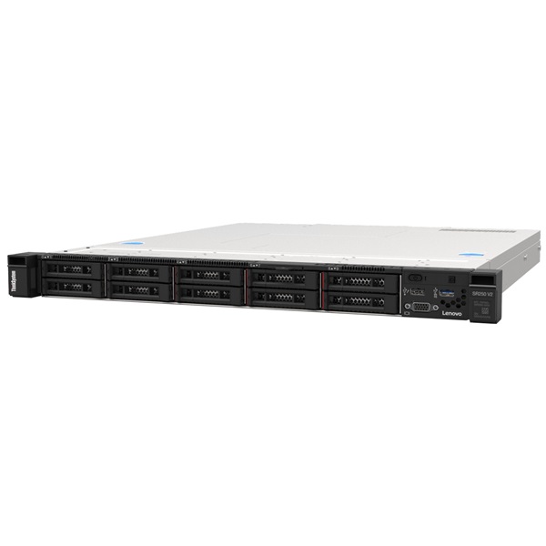 LENOVO rack szerver ThinkSystem SR250 V2 (2.5"), 6C E-2356G 3.2GHz, 1x32GB, NoHDD, 5350-8i, XCC:E, (1+1).