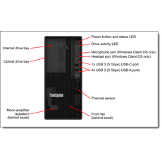LENOVO torony szerver - ST45 V3 (3.5"), 4C AMD EPYC 4124P 3.8GHz, 1x16GB, 2x 900GB 5400 PRO RI SSD, Software RAID, 500W.