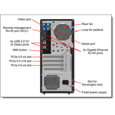 LENOVO torony szerver - ST50 V3 (3.5"), 4C E-2414 2.6Ghz, 1x16GB, 2x 960GB RI SSD, SW RAID, XCC2: Std, 500W.