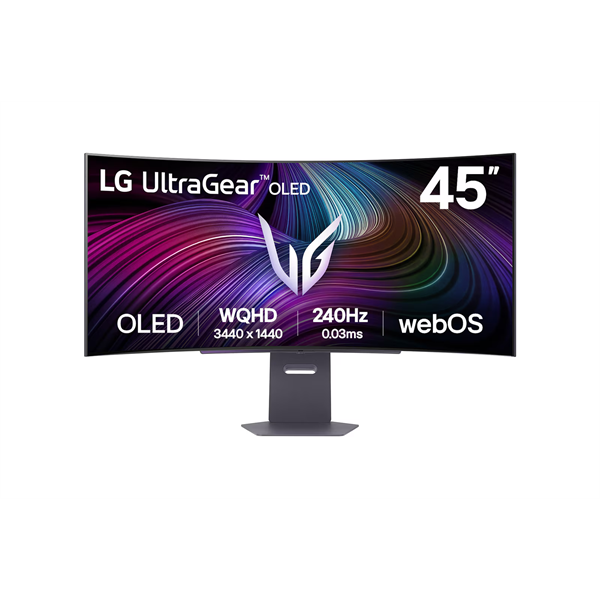 LG OLED Gaming 240Hz ívelt smart monitor 45" 45GX950A, 3440x1440, 21:9, 275cd/m2, 1ms, HDMIx2/Displaypor/USBx2/USB-C