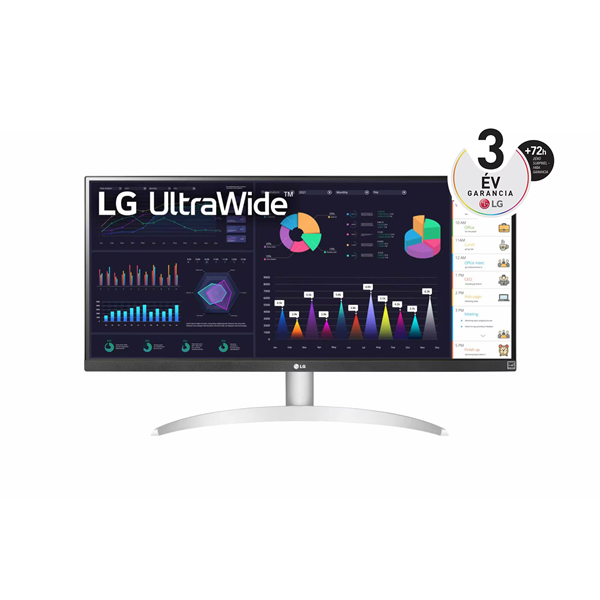 LG IPS monitor 29" 29WQ600-W, 2560x1080, 21:9, 250cd/m2, 1ms, HDMI/DisplayPort/USB-C, hangszóró