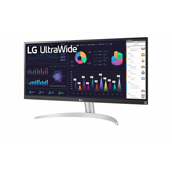 LG IPS monitor 29" 29WQ600-W, 2560x1080, 21:9, 250cd/m2, 1ms, HDMI/DisplayPort/USB-C, hangszóró
