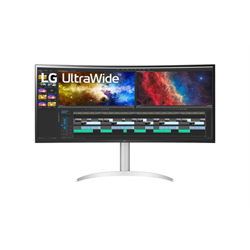LG Ívelt IPS monitor 37.5" 38WP85C, 3840x1600, 21:9, 300cd/m2, 5ms, 2xHDMI/DisplayPort/USB-C/2xUSB, hangszóró