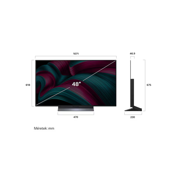 LG OLED48C51LA 48"/121cm OLED 4K evo AI Smart TV, 120Hz, 3840x2160, 4xHDMI/3xUSB/WIFI/LAN