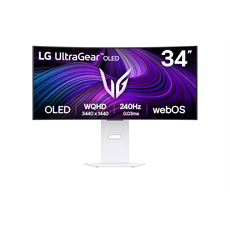 LG OLED Gaming 240Hz ívelt smart monitor 34" 34GX90SA, 3440x1440, 21:9, 275cd/m2, 1ms, HDMIx2/DP/USBx2/USB-C/RJ-45