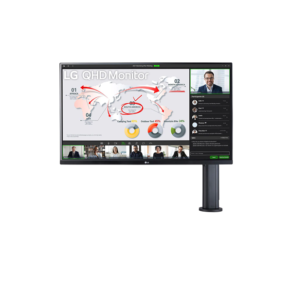 LG IPS monitor 31.5" 32QP880, 2560x1440, 16:9, 350cd/m2, 5ms, 2xHDMI/DisplayPort/USB-C/USB, hangszóró, Pivot