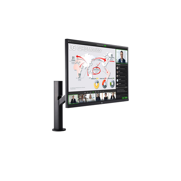 LG IPS monitor 31.5" 32QP880, 2560x1440, 16:9, 350cd/m2, 5ms, 2xHDMI/DisplayPort/USB-C/USB, hangszóró, Pivot