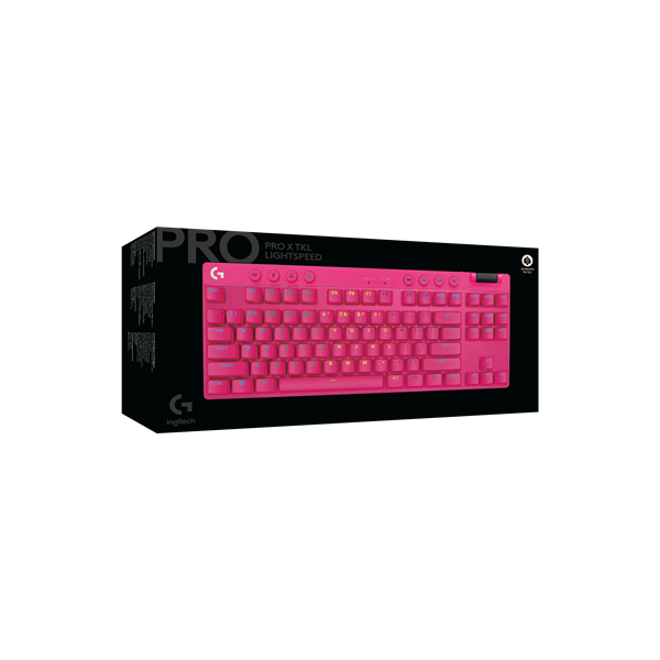 LOGITECH Billentyűzet - G Pro Lightspeed RGB Mechanikus Gaming Vezetékes TKL (Tactile) UK, Magenta