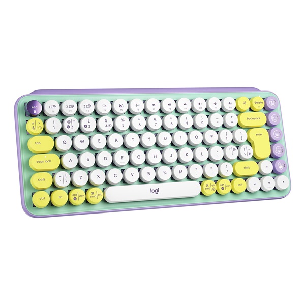 LOGITECH Billentyűzet - POP Keys Mechanikus Vezeték Nélküli + (Emoji gombok) Daydream Mint, US