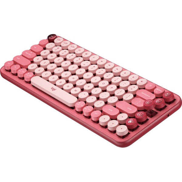 LOGITECH Billentyűzet - POP Keys Mechanikus Vezeték Nélküli + (Emoji gombok) Heartbreaker Rose, US
