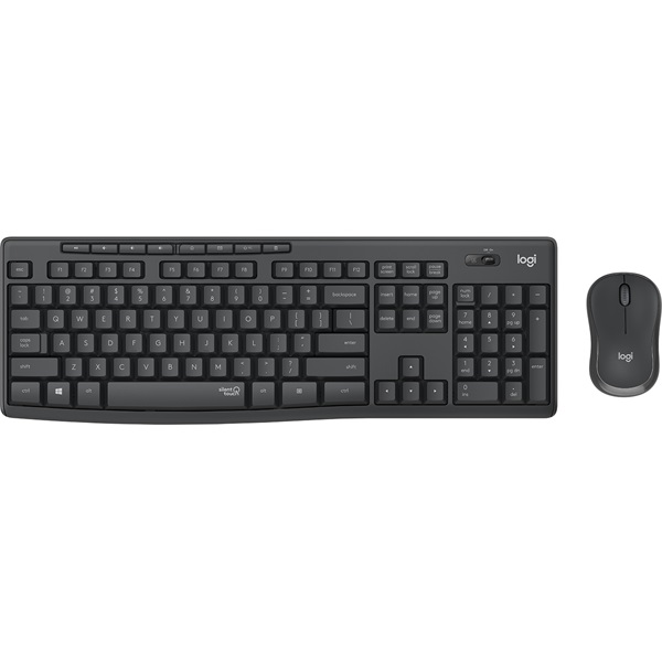 LOGITECH Billentyűzet + egér - MK295 Silent Vezeték Nélküli Combo Grafitszürke, US