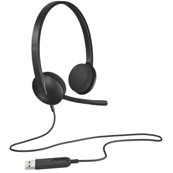 LOGITECH Fejhallgató 2.0 - H340 USB Mikrofonos, Fekete