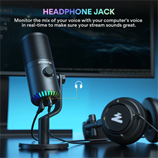 MAONO DM30 RGB Programmable Gaming USB Microphone, Fekete