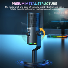 MAONO DM30 RGB Programmable Gaming USB Microphone, Fekete