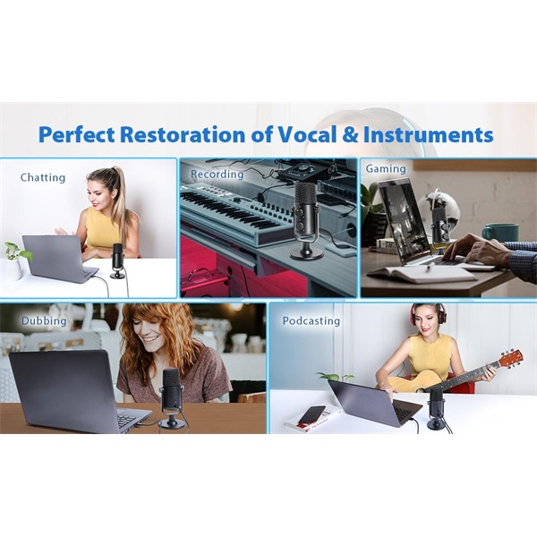 MAONO USB Podcast Mikrofon AU-902, USB Microphone Set Cardioid Condenser Podcast Mic