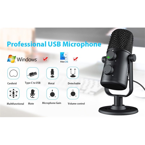MAONO USB Podcast Mikrofon AU-902, USB Microphone Set Cardioid Condenser Podcast Mic