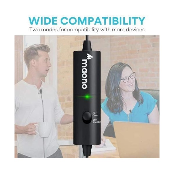 MAONO Tölthető Mikroport AU-100R, Rechargeable Omnidirectional Lapel Microphone
