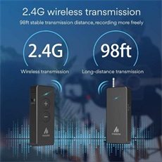 MAONO Vezeték nélküli csiptetős mikrofon AU-WM800, Wireless Lavalier Microphone