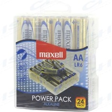 MAXELL Alkálielem Power Pack LR-6 AA 24db-os visszazárható átlátszó műanyag dobozban