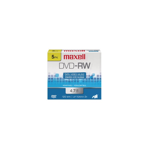 MAXELL DVD lemez -RW 4.7GB 5db/Csomag 2x Normál tok Újraírható