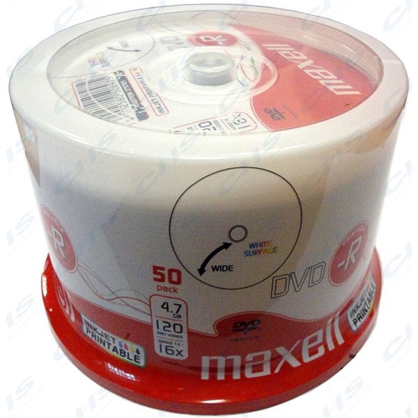 MAXELL DVD lemez -R 4.7GB 50db/Henger 16x Nyomtatható