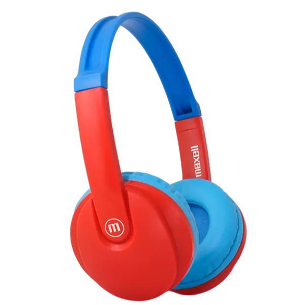 MAXELL Fejhallgató, HP-BT350 BT, gyerekeknek, headset, integrált mikrofon, Bluetooth & 3.5mm Jack, kék-piros