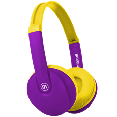 MAXELL Fejhallgató, HP-BT350 BT, gyerekeknek, headset, integrált mikrofon, Bluetooth & 3.5mm Jack, sárga-lila