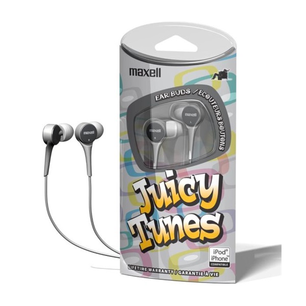 MAXELL Fülhallgató JUICY TUNES 3.5mm jack, Ezüst