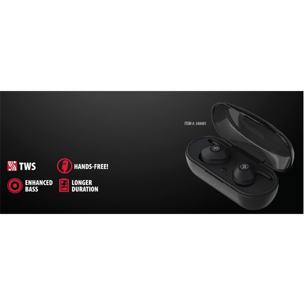 MAXELL TWS fülhallgató, MINI DUO earbuds, bluetooth 5.0, fekete