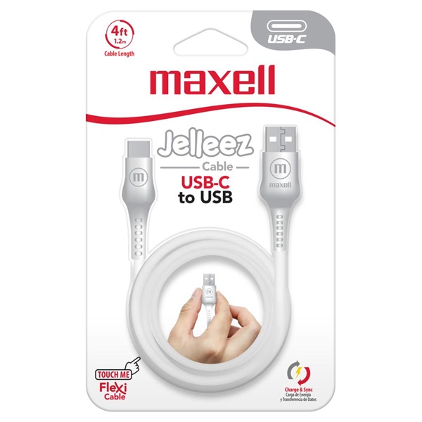 MAXELL adatkábel, Jelleez, USB-C, fehér