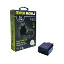 MAX MOBILE Hálózati Töltő USB-C kábel, Quick Charge 3.0, 3 A, 15W, Fekete