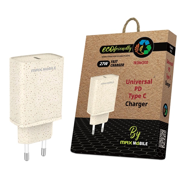 MAX MOBILE Hálózati Töltő TR-286C ECO 1xUSB-C, 3 A, PD 27W