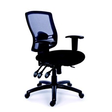 MAYAH Irodai szék, állítható karfás, fekete szövetborítás, hálós háttámla, fekete lábkereszt,"Creative"