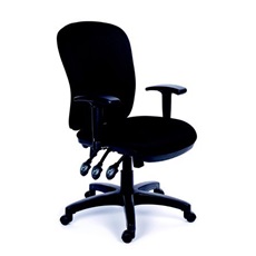 MAYAH Irodai szék, állítható karfával, fekete gyöngyszövet-borítás, fekete lábkereszt,"Comfort"