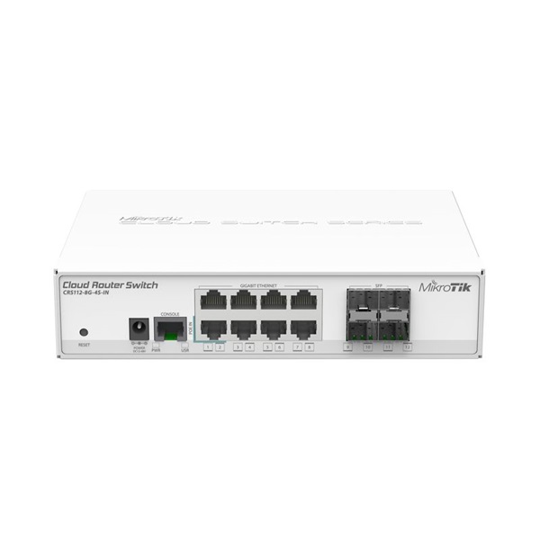 MIKROTIK Cloud Router Switch 112-8G-4S-IN with QCA8511 400Mhz CPU, 8xGigabit LAN, 4xSFP