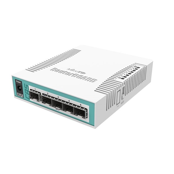 MIKROTIK Cloud Router Switch CRS106 (5x 1.25Gbps SFP, 1xGigabit Ethernet / SFP combo) Desktop kivitel