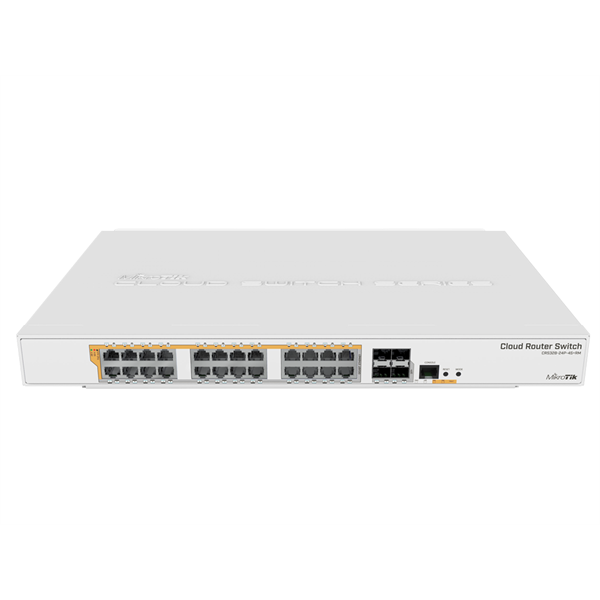 MIKROTIK Cloud Router Switch 24x1000Mbps (POE) + 4x10Gbit SFP+, Fémházas, Rackes - CRS328-24P-4S+RM