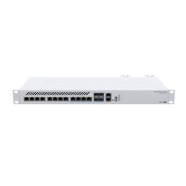 MIKROTIK Cloud Router Switch 1x100Mbps + 8x10Gbps + 4x10Gbps Combo SFP+, Redundáns, Rackes - CRS312-4C+8XG-RM