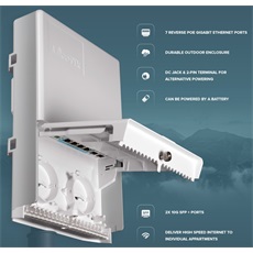 MIKROTIK Switch netPower Lite 7R, 8x1000Mbps + 2x10Gbps SFP+, kültéri - CSS610-1GI-7R-2S+OUT