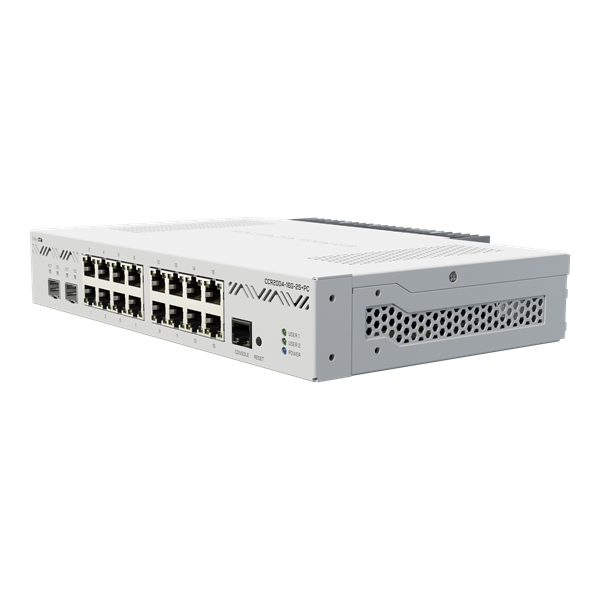 MIKROTIK Vezetékes Cloud Core Router 16x1000Mbps + 2x10Gbit SFP+, Fémházas, Rackes - CCR2004-16G-2S+PC