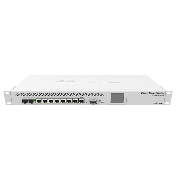 MIKROTIK Vezetékes Cloud Core Router 7x1000Mbps + 1x10Gbit SFP+ + 1x1000Mbps SFP Combo, Rackes - CCR1009-7G-1C-1S+