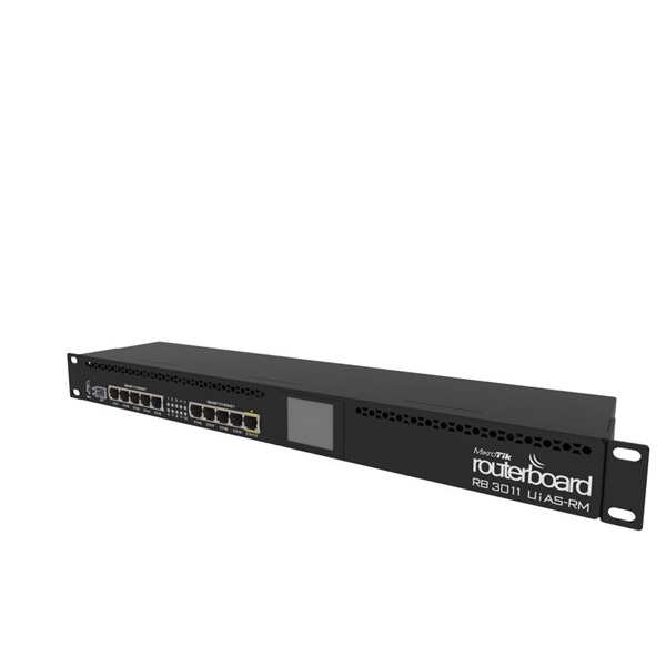 MIKROTIK Vezetékes Router RouterBOARD 10x1000Mbps + 1x1000Mbps SFP, Menedzselhető, Rackes - RB3011UIAS-RM