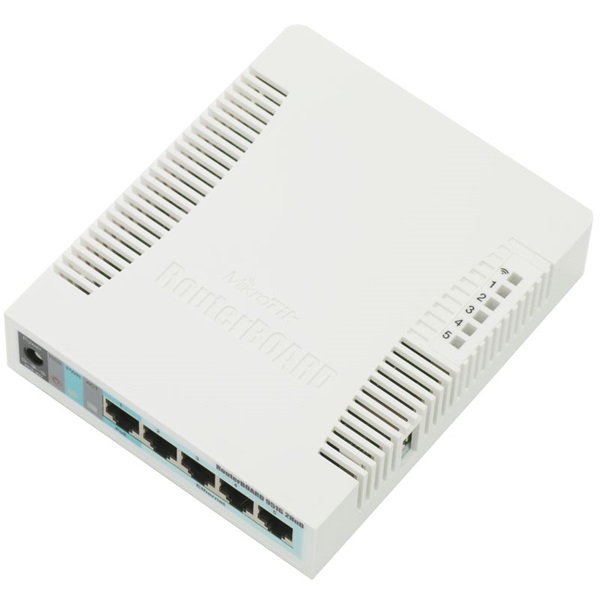 MIKROTIK Wireless Router RouterBOARD 2,4GHz, 5x1000Mbps, 300Mbps, Asztali - RB951G-2HND