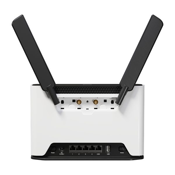 MIKROTIK Wireless Router DualBand, 4x1000Mbps+ 1x2,5Gbps, AX1800, Chateau LTE6 ax, 1xMicroSIM, Asztali