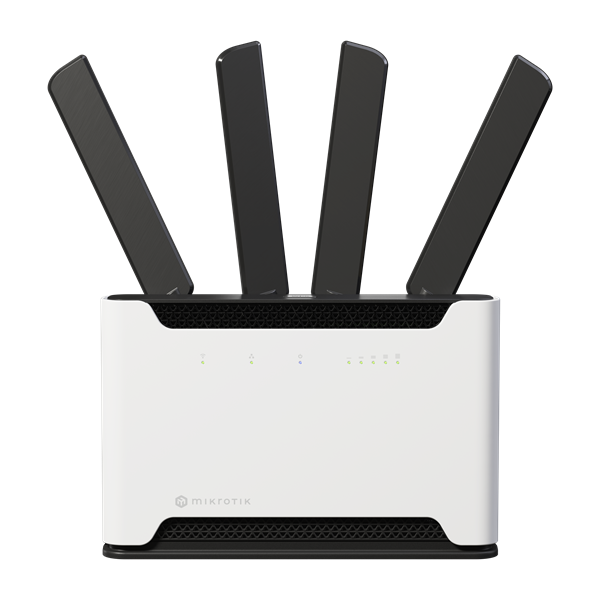 MIKROTIK Wireless Router DualBand, 4x1000Mbps+ 1x2,5Gbps, Chateau 5G, 1xMicroSIM, Asztali - S53UG+M-5HAXD2HAXD-TC&RG50