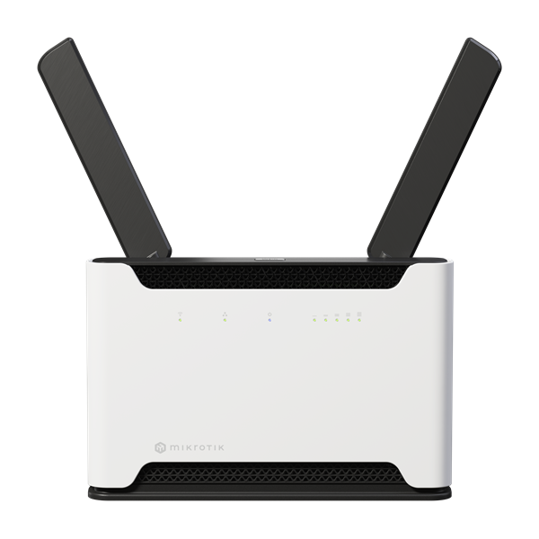 MIKROTIK Wireless Router DualBand, 4x1000Mbps+ 1x2,5Gbps, Chateau LTE18, 1xMicroSIM,Asztali -S53UG+5HaxD2HaxD-TC&EG18-EA