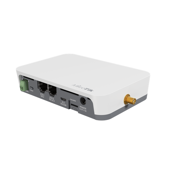 MIKROTIK Wireless Router KNOT 2,4GHz, 2x100Mbps, 300Mbps, 1xNanoSIM, Falra rögzíthető - RB924IR-2ND-BT5&BG77&R11E-LR8